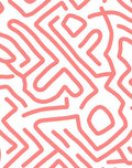 Abstract Coral Maze Pattern Rug
