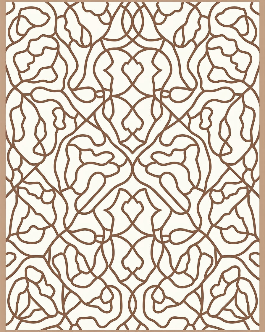 Abstract Vine Pattern Overlay Rug