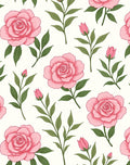 Pink Floral Rose Pattern Design Rug