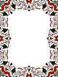Bold Red Black Abstract Border Design Rug