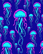Stylized Jellyfish Pattern Vibrant Design Rug