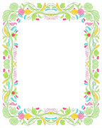 Spring Floral Vine Border Design Rug