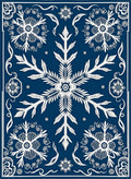 White Floral Snowflake Motif Rug