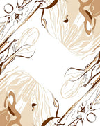 Abstract Sepia Tone Floral Vines Rug