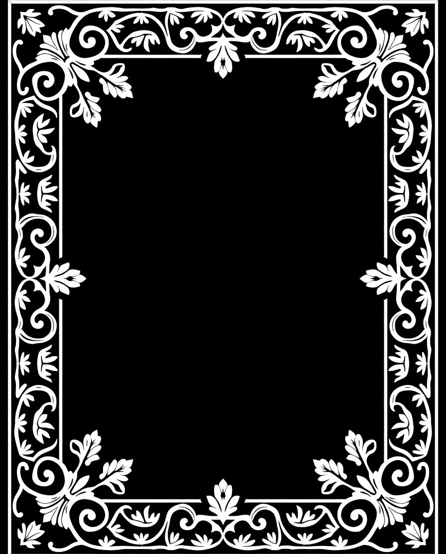 Elegant Floral Scrollwork Border Design Rug