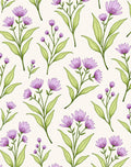 Delicate Lavender Floral Botanical Pattern Rug
