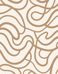 Abstract Beige Wavy Pattern Rug