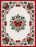 Red Green Floral Patterned Decorative Rug