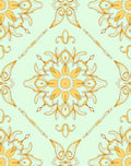 Golden Floral Mandala Pattern Rug