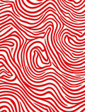 Abstract Red Striped Wavy Pattern Rug