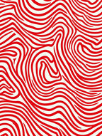 Abstract Red Striped Wavy Pattern Rug
