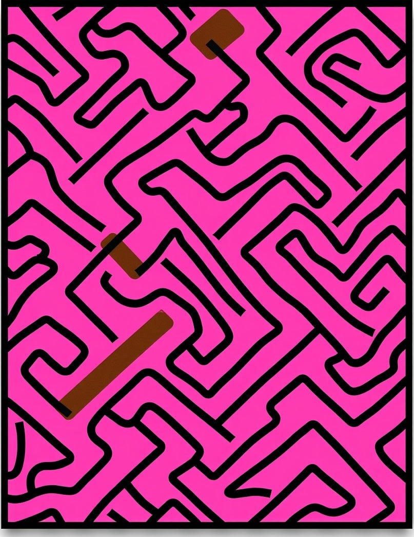 Pink Maze Pattern Rug