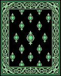Black Emerald Medallion Floral Border Rug