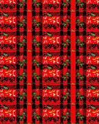 Bold Red Black Plaid Abstract Pattern Rug