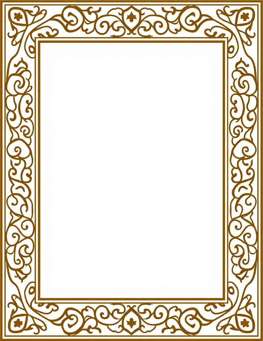 Elegant Scrollwork Frame Design Rug