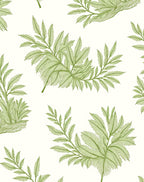 Green Botanical Fern Pattern Rug