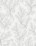 Elegant Gray Leafy Swirl Pattern Rug