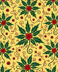 Festive Holly Swirl Pattern Rug