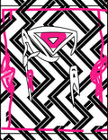 Abstract Pink Geometric Pattern Rug