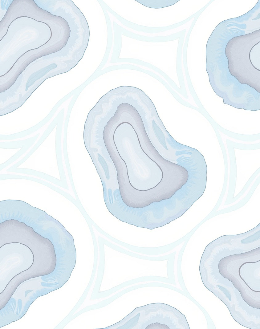 Abstract Agate Pattern Blue Rug