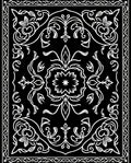 Monochromatic Ornate Floral Scroll Pattern Rug