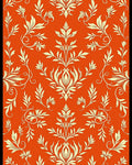 Damask Floral Patterned Orange Rug Design Rug