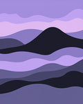Serene Lavender Wave Landscape Rug