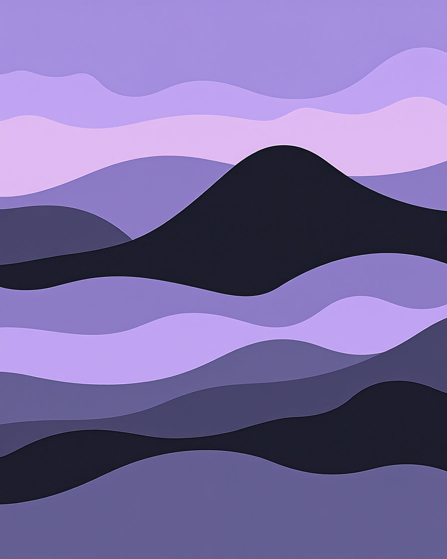 Serene Lavender Wave Landscape Rug