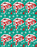 Winter Snowy Gingerbread House Scene Rug
