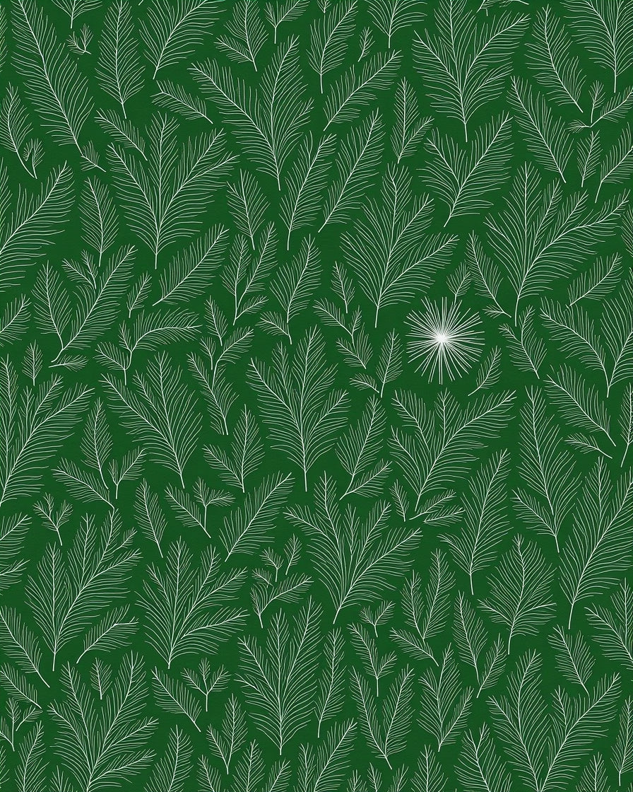 Outline Evergreen Branch Pattern Rug