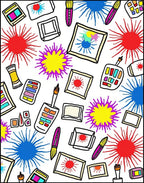 Whimsical Art Splash Design Rug