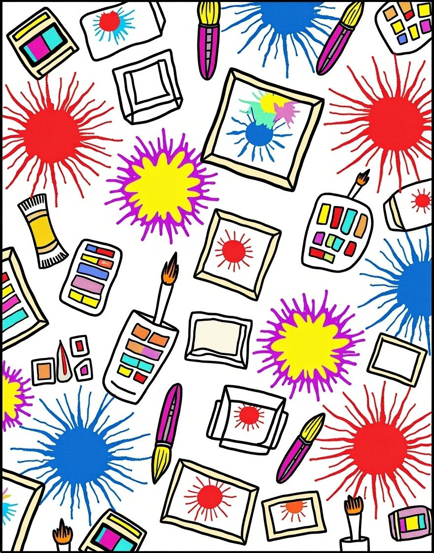 Whimsical Art Splash Design Rug