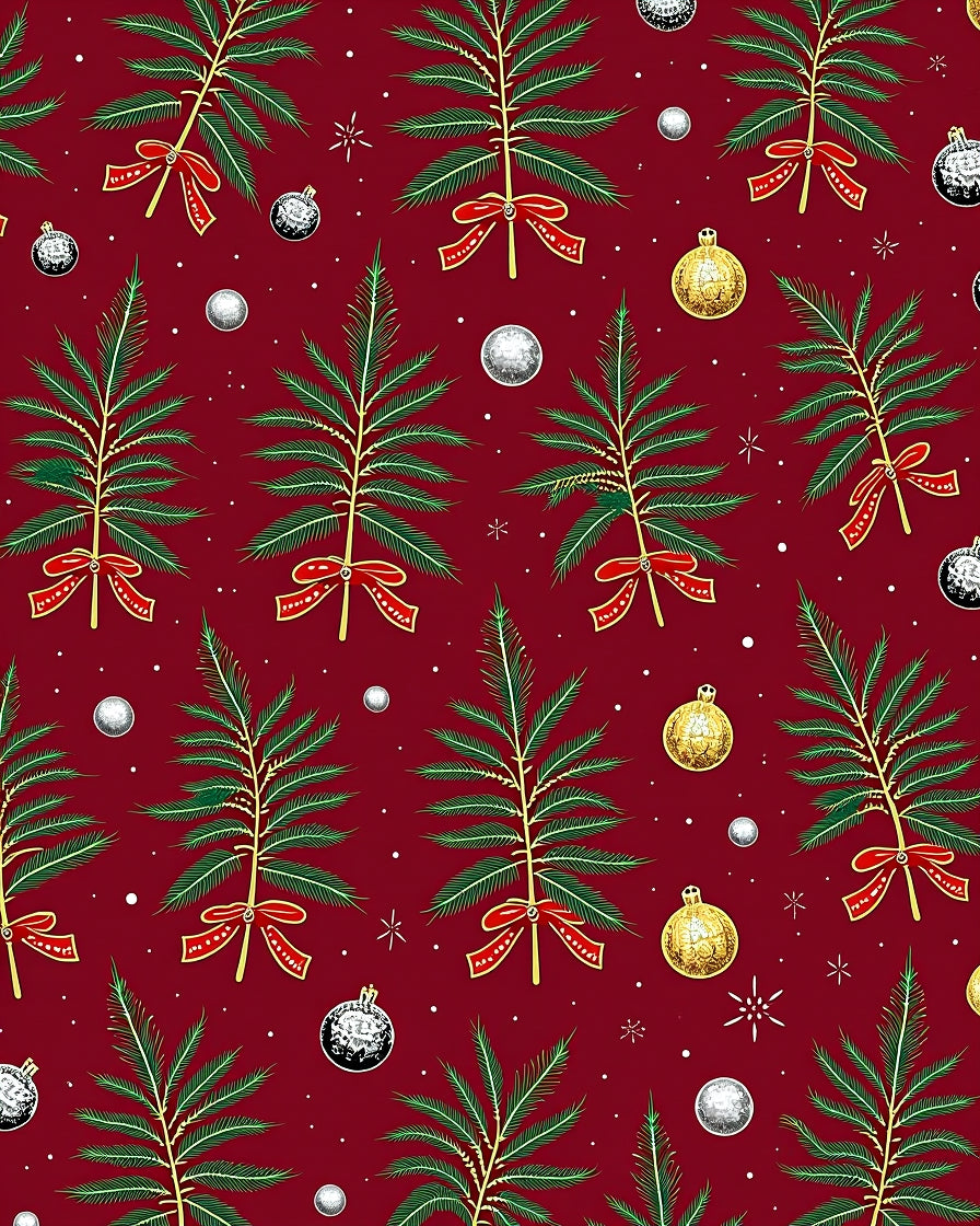Festive Green Fir Tree Holiday Design Rug