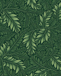 Dark Green Leafy Vine Pattern Rug