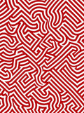 Bold Red Abstract Maze Lines Rug