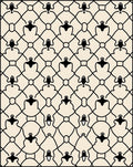 Cream Black Interlocking Figure Pattern Rug