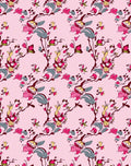 Pink Floral Branch Pattern Rug