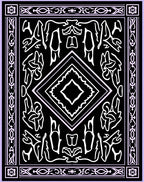 Mysterious Black White Symmetry Design Rug