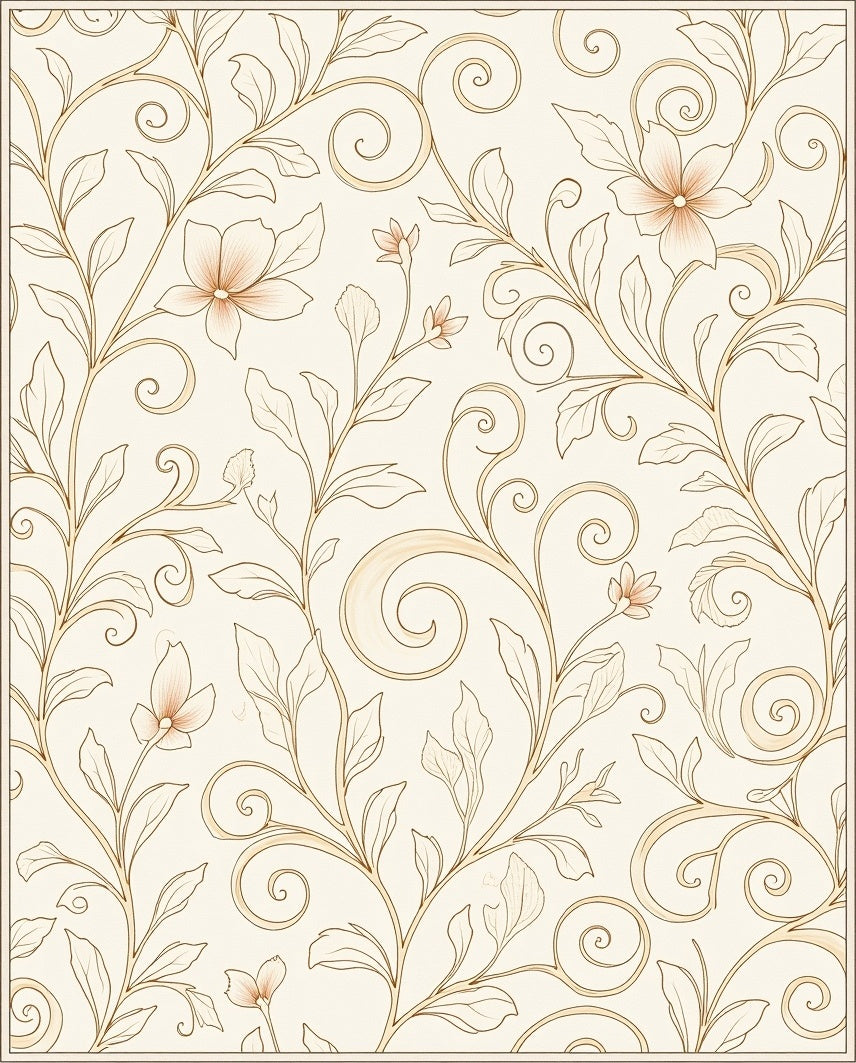 Classic Floral Vine Swirl Pattern Rug
