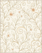 Classic Floral Vine Swirl Pattern Rug