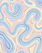 Pastel Swirl Contour Pattern Rug