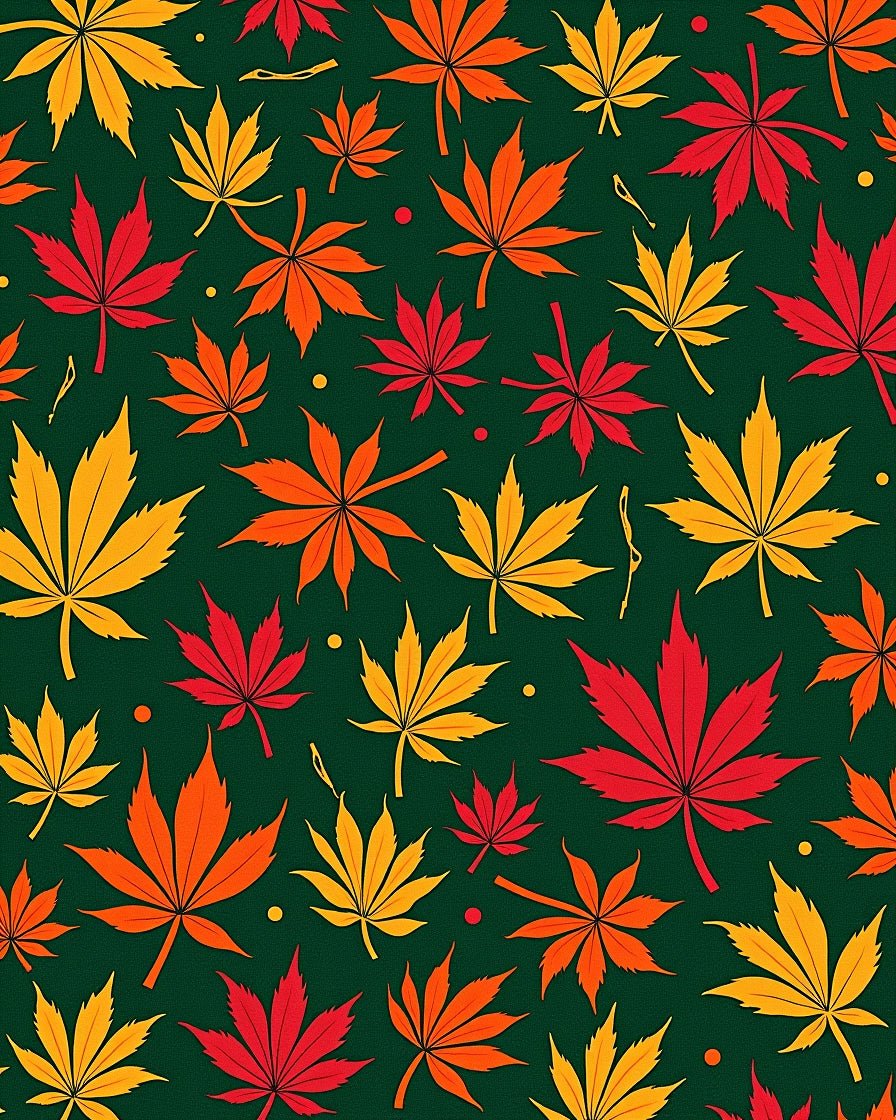 Autumn Maple Leaf Pattern Rug