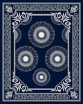 Classic Sunburst Floral Navy Design Rug