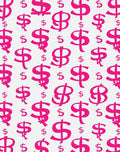 Pink Dollar Sign Pattern Rug