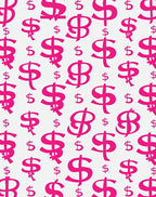 Pink Dollar Sign Pattern Rug