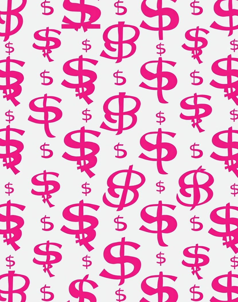 Pink Dollar Sign Pattern Rug