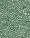Green Swirl Maze Abstract Design Rug