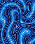 Deep Blue Swirl Agate Pattern Rug
