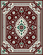 Intricate Floral Crested Geometric Design Rug
