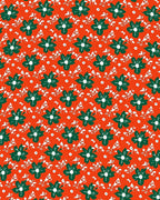 Orange Green Floral Pattern Rug